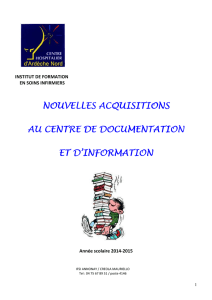 nouvelles acquisitions au cdi 2014-2015