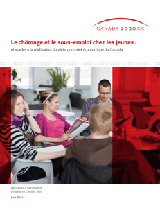 Le chômage et le sous-emploi chez les jeunes