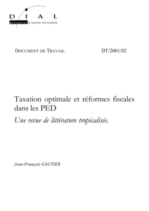 Taxation optimale et réformes fiscales dans les PED