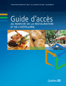 Guide d`accès au marché de la restauration et de l`hôtellerie