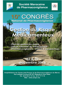 Actes du congrès - Société Marocaine de Pharmacovigilance