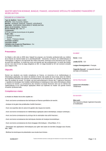 MASTER MENTION MONNAIE, BANQUE, FINANCE, ASSURANCE