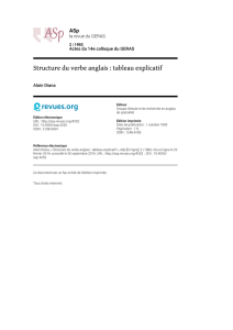 Structure du verbe anglais : tableau explicatif - ASp