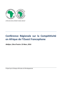 Conférence Régionale sur la Compétitivité en Afrique de l`Ouest