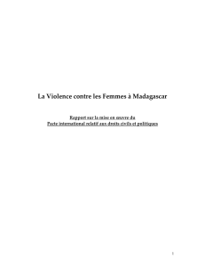 La Violence contre les Femmes à Madagascar