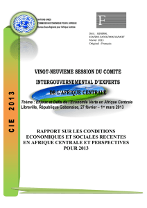 Rapport sur les conditions économiques et sociales récentes en