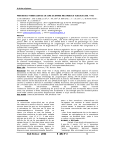 pneumonie tuberculeuse en zone de forte prevalence
