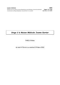 Stage à la Maison Médicale Jeanne Garnier