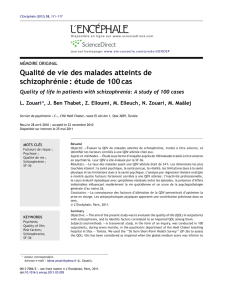 Qualité de vie des malades atteints de schizophrénie : étude de 100