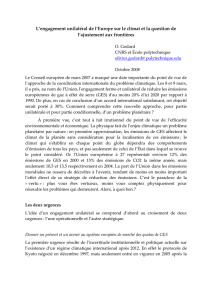 L`engagement unilatéral de l`Europe sur le climat et la question de l