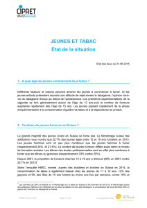 JEUNES ET TABAC Etat de la situation