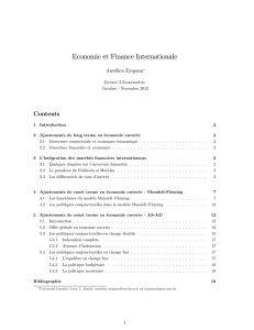 Economie et Finance Internationale - Licence Econométrie