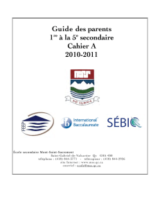 Guide des parents 1re à la 5e secondaire Cahier A 2010-2011