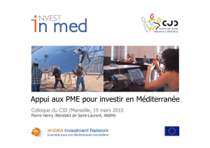 Appui aux PME pour investir en Méditerranée