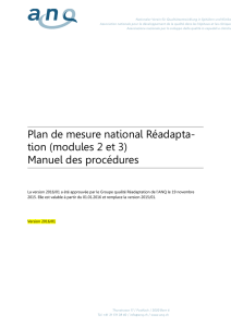 Plan de mesure national Réadapta- tion (modules 2 et 3)