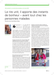 Le rire unit, il apporte des instants de bonheur – avant tout chez les