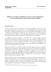 Projet de cadre théorique pour le développement de