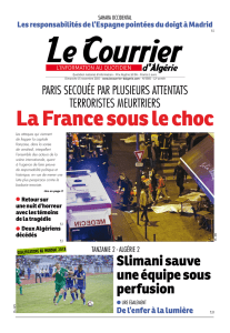 Le Courrier d`Algérie du dimanche 15 novembre 2015