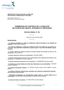 compte-rendu commission contrôle publicité objets, appareils et