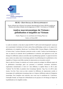 Analyse macroéconomique du Vietnam : globalisation - RUIG-GIAN