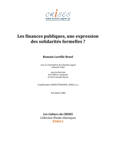 Les finances publiques, une expression des - Crises-UQAM