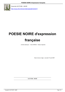 POESIE NOIRE d`expression française