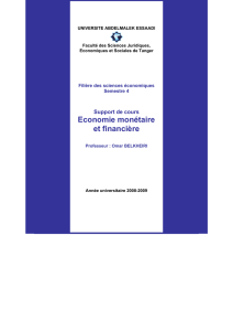 Economie monétaire et financière