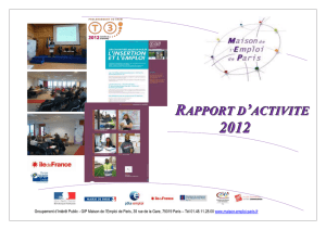 rapport d `activite - Maison de l`emploi de Paris