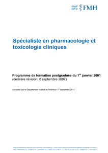 Spécialiste en pharmacologie et toxicologie cliniques