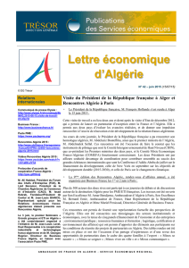 Lettre économique d`Algérie - Direction générale du Trésor