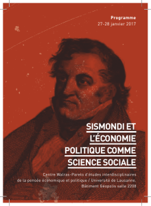 SiSmondi et l`économie politique comme Science Sociale