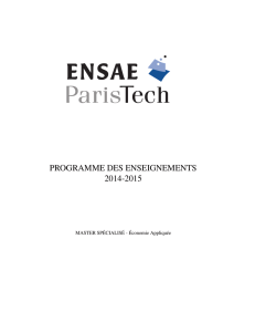 Le programme des enseignements