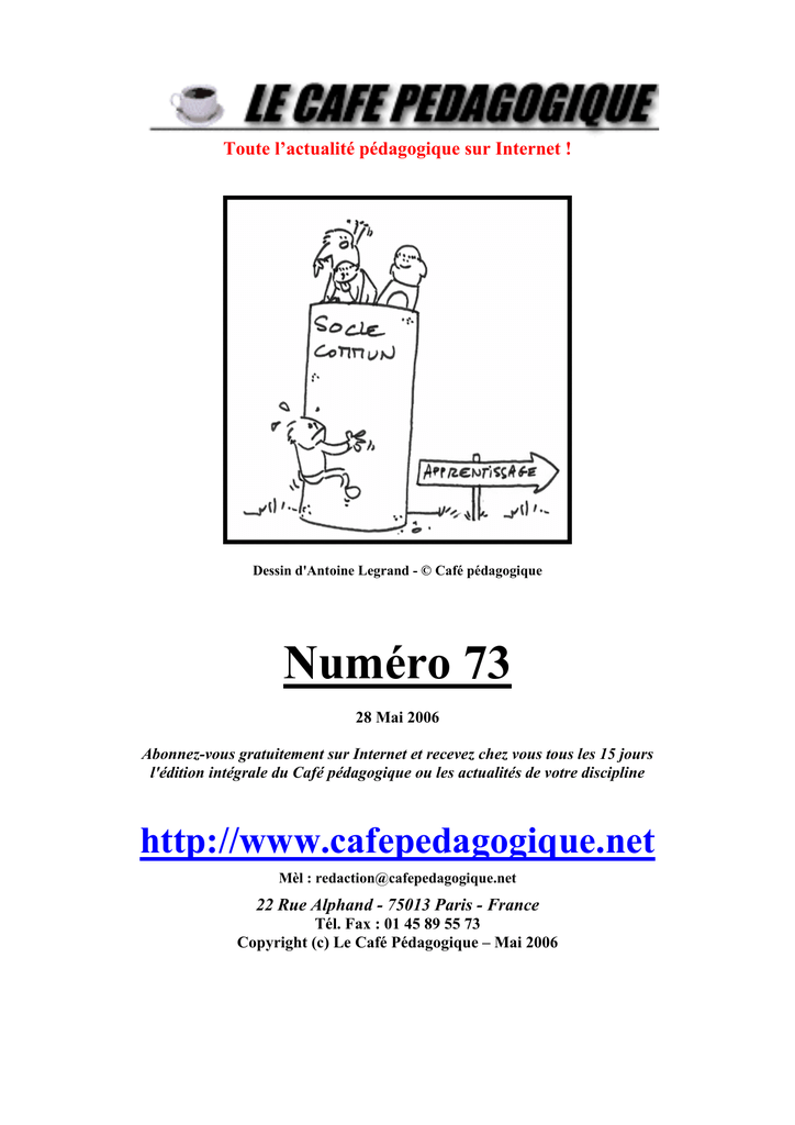 NumÃ©ro 73 - CafÃ© pÃ©dagogique - 