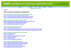 Guide juridique et fiscal du tourisme rural : Sommaire