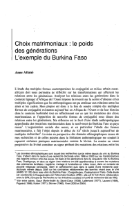 Choix matrimoniaux : le poids des générations : l`exemple du