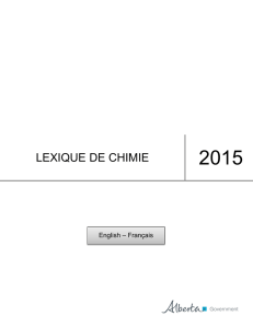 Lexique de chimie – English - Français