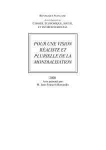 pour une vision réaliste et équilibrée de la mondialisation