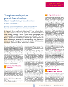 Transplantation hépatique pour cirrhose alcoolique – Hepatic