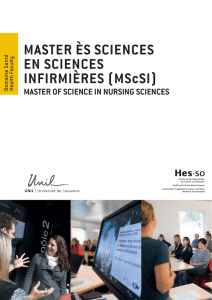 Brochure Master - Sciences infirmières MscSI - HES-SO
