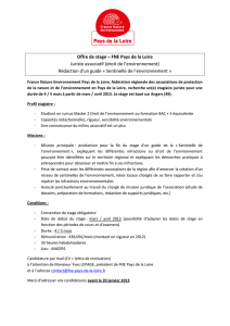 Offre de stage – FNE Pays de la Loire Juriste associatif (droit de l