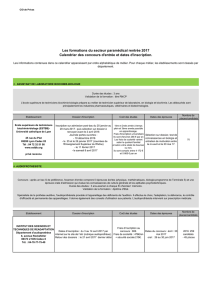 concours Domaine PARAMEDICAL 2017