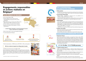 Engagements responsables et actions réalisées en Belgique*
