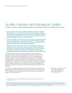 Le volet « banque » de la Banque du Canada