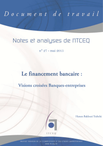 Le financement bancaire_vision croisée banques