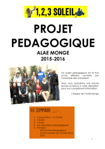 projet pedagogique - Evènements 123 Soleil