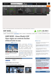 GDF SUEZ : Abou Dhabi-GDF Suez signe un contrat d`achat d