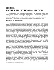 CORSE : ENTRE REPLI ET MONDIALISATION