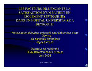 Facteurs influençant la satisfaction des patients en IS