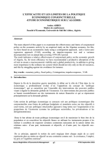 L`EFFICACITE ET LES LIMITES DE LA POLITIQUE ECONOMIQUE