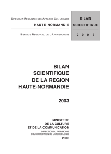 Bilan scientifique 2003 pdf - Ministère de la Culture et de la